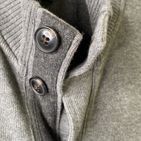 Land's End Button Front Sweater Cardigan Jacket Heavy Stretch Jersey Knit Cotton - Picture 7 of 16